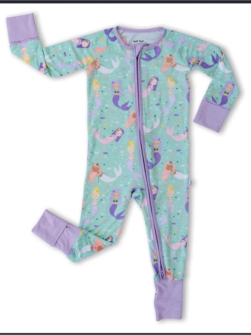 Little Sleepies Bamboo Viscose Zippy - Mermaid Magic  6-12M